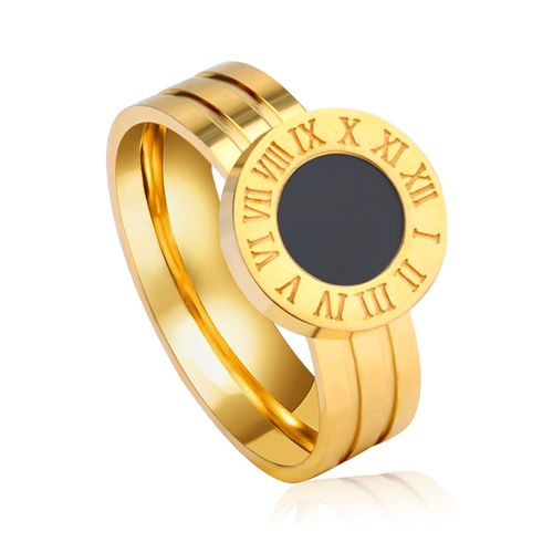 Luxusteel-Ensemble De Bagues Numérales Rondes En Acier Inoxydable Pour Femme, Accessoires De Fiançailles, Coquille Blanche Et Noire, Collier, Vente En Gros