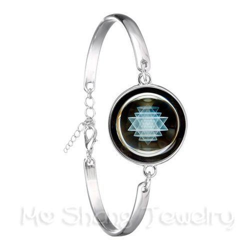 Bracelet En Forme De Fleur De Mandala, Symbole Du Bouddhisme Om Indien, Image Zen, Cabochon En Verre Plaqué Argent, Chaîne, Cadeau Pour Femmes, 18mm