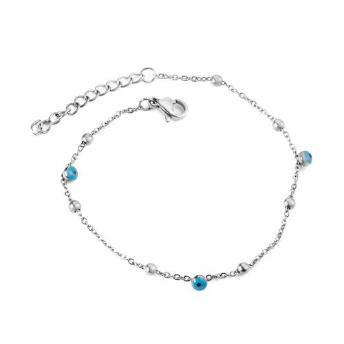 Luxusteel-Bracelet Mauvais ¿Il Bleu En Acier Inoxydable Pour Femme, Clip, Lien Cubain, Bijoux Bling, Cadeau À La Mode