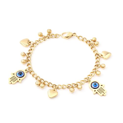 Luxusteel-Bracelet Mauvais ¿Il Bleu En Acier Inoxydable Pour Femme, Clip, Lien Cubain, Bijoux Bling, Cadeau À La Mode