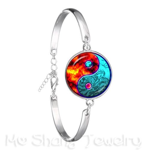 Yincomposer-Bracelet Plaqué Argent Symdains Fleur Noire Et Blanche, Naturel, Rustique, Olizing, Ftp, Cadeau Créatif, Attention
