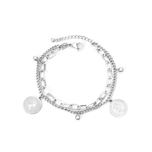 Luxusteel-Bracelet Mauvais ¿Il Bleu En Acier Inoxydable Pour Femme, Clip, Lien Cubain, Bijoux Bling, Cadeau À La Mode