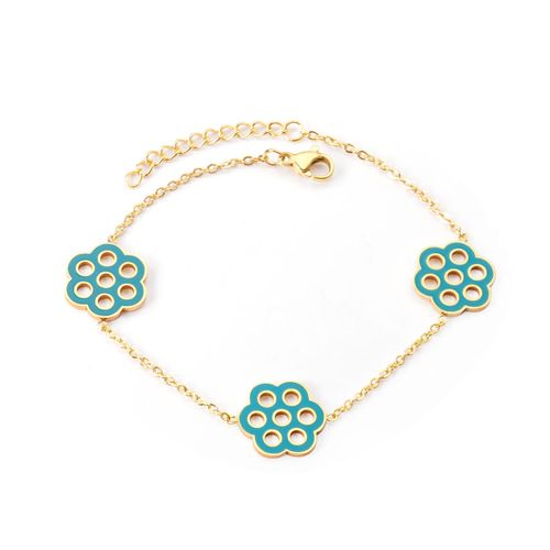 Luxusteel-Bracelet Mauvais ¿Il Bleu En Acier Inoxydable Pour Femme, Clip, Lien Cubain, Bijoux Bling, Cadeau À La Mode