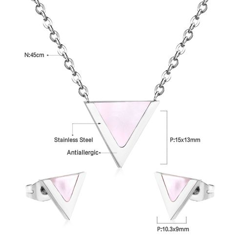 Luxusteel-Ensemble Pendentif Coquillage Noir En Acier Inoxydable Pour Femme, Collier Et Boucles D'oreilles, Ensembles De Bijoux Classiques, Fête Brinco, Cadeaux