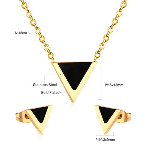 Luxusteel-Ensemble Pendentif Coquillage Noir En Acier Inoxydable Pour Femme, Collier Et Boucles D'oreilles, Ensembles De Bijoux Classiques, Fête Brinco, Cadeaux