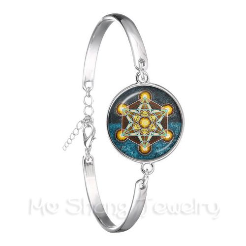 Bracelet Médaillon En Chaîne Wiccan Pour Femmes, Bijoux Tendance, Pentacle Wicca En Verre, Cabochon, Pendentif, Breloques Occultes, Meilleure Vente
