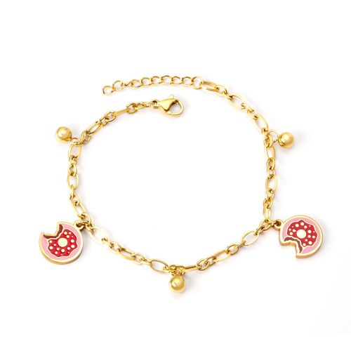 Luxusteel-Bracelets En Acier Inoxydable Pour Femme, Accessoires En Or Rose, Avec Perles