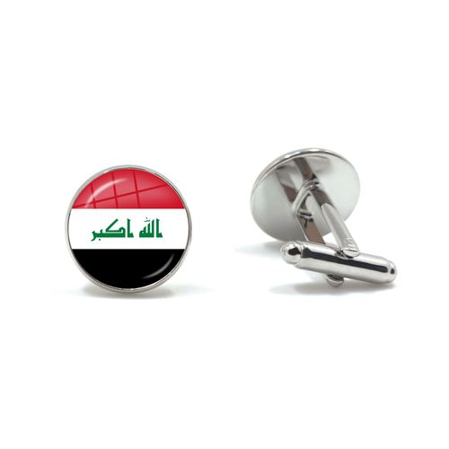 Cabochon En Verre Pour Hommes, Boutons De Manchette, Accessoires De Chemise, Cadeau, Qatar, Corée Du Nord, Oman, Cuba, Singapour