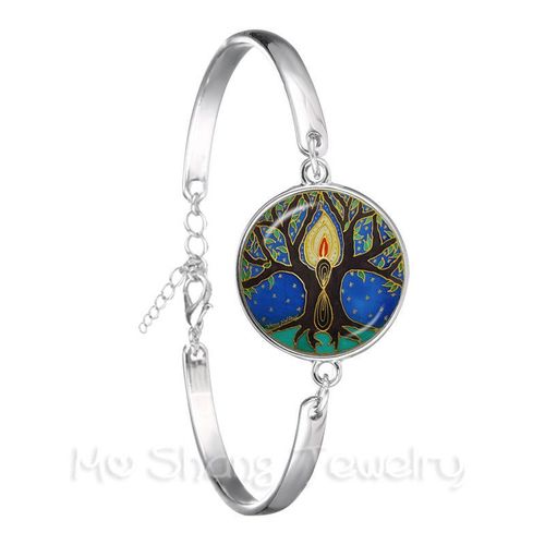 Bracelet Mandala Violet Kaléidoscope Pour Femme, Bijoux À La Mode, Géométrie Sacrée, Tourbillon, Spirale Fibonacci, Cadeau, 2018