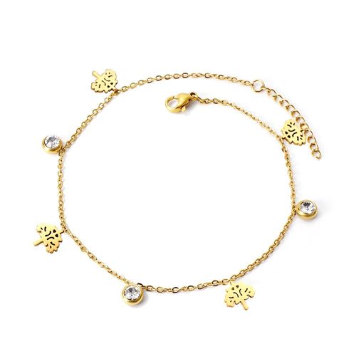 Luxusteel-Bracelet En Acier Inoxydable Pour Femme, Dainty Gold Document, Crystal Evil Eyes, Tree Life, Hamsa Hand Elephant Charm, Joon Hand