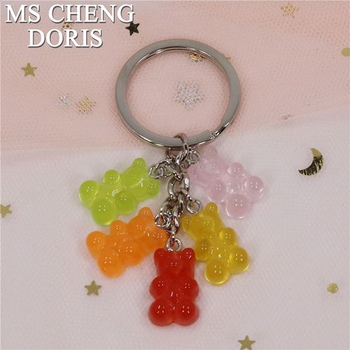Gunibear-Porte-Clés Coloré En Résine Pour Femme Et Enfant, Pendentif À Dos Pio, 1 Pièce, Livraison Directe