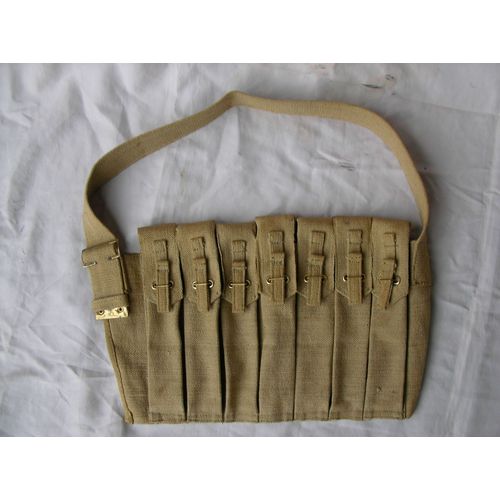 Ww2/Post Angleterre Pouch Pour 7 Porte Ch. En Toile De " Sten " Militaire Anglais Parachutiste Et Marquages ( 39-45 ) Be
