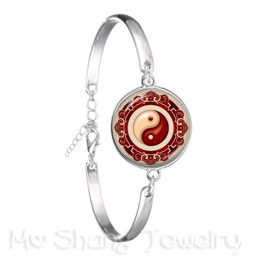Bracelet Yin Yang En Croix Pour Femmes Et Filles, Cabochon En Verre De 18mm, Bijoux, Noir Et Blanc, Tendance, 2018