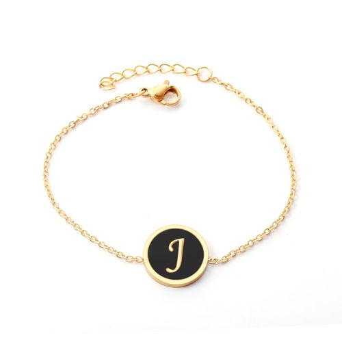 Luxusteel-Bracelet Coquillage Rond Noir En Or, Bijoux Avec Fermoir, Lettres, Bijoux De Ix, Nouvelle Collection