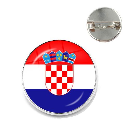 Broche De Collier En Verre Au Toucher National, Épingles De Collier, Cadeau De Bijoux, Chili, Hongrie, Intermmexique, Roumanie, Croatie, Vatican, Ander, Vietnam