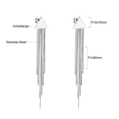 Luxsteel-Boucles D'oreilles Pendantes À Long Pompon Pour Femme, Coeur Noir Tendance, Breloque D'amour, Piercing D'oreille En Acier Inoxydable, Bijoux Cadeaux, 2023