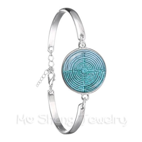Bracelet En Chaîne Avec Logo Pentacle Wiccan Pour Femmes Et Filles, Cabochon En Verre, Goth Garde Talisman Et Traitement Des Blessures, Cadeau De 18mm