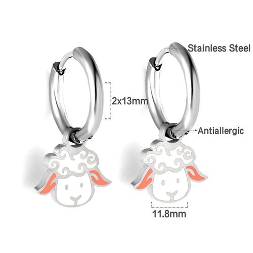 Boucles D'oreilles De Luxe En Acier Inoxydable Avec Animal Suspendu Pour Petite Fille, Garçon, Panda, Grenouille, Dinosaure, Boucle D'oreille De Noël