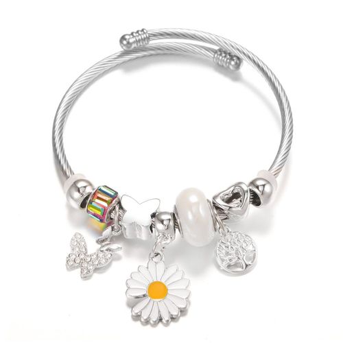 Bracelet En Acier Inoxydable En Forme De C¿Ur Pour Femme, Strass, Étoile De Mer, Clip Perlé, 4 Couleurs, Bracelets De Fermeture, Bijoux Fantaisie, Nouveau