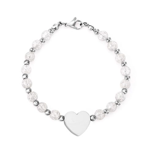 Luxusteel-Bracelets En Cristal De Coeur Blanc Pour Femmes, Bracelets En Acier Inoxydable, Bijoux Pour Filles
