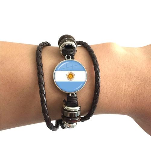 Bracelet En Cuir Drapeau National Pour Hommes Et Femmes, Bijoux De Corée, De Serbie, De Russie, De Slovénie, D'argentine, Des États-Unis, De Turquie, D'espagne Et De La Dominica