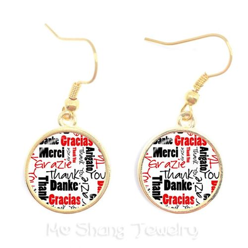 Boucles D'oreilles Classiques De Remerciement Pour Enseignant, Motif De C¿Ur Rouge, En Métal, Goutte De Verre, Cadeaux Créatifs Pour Femmes, Hommes Et Enfants