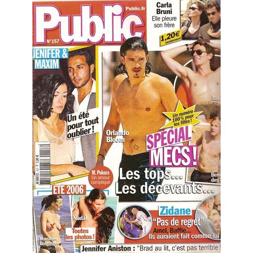 Public  N° 157 : Orlando Blum, Carla Bruni, Jenifer, Benoit (Kyo), Zinedine Zidane, Jennifer Aniston, Natalie Portman, Shakira, Raphael
