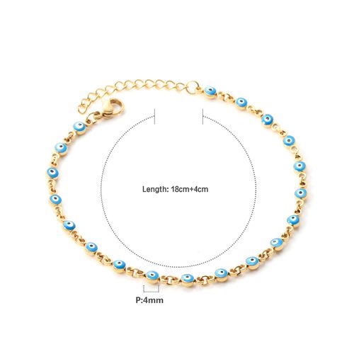 Luxusteel-Bracelet Mauvais ¿Il Bleu Pour Femme, Main Hamsa, Document Or, Acier Inoxydable, Coeur Ikcharm, Bracelet Lien, Bijoux De Ix
