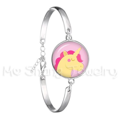 Bracelet En Forme De Licorne, Cheval Volant, Cabochon En Verre, Bijoux, Meilleur Cadeau Pour Enfants, Garçon Ou Fille, Bracelet Animal Couleur Argent