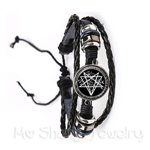 Bracelet Pentacle Tête De Mouton Rouge, Dôme En Verre De 20mm, Image Circulaire, Bijoux À La Mode, Prière Pour Le Bonheur, Garde Talisman