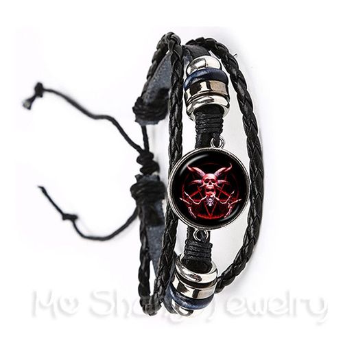 Bracelet Pentacle Tête De Mouton Rouge, Dôme En Verre De 20mm, Image Circulaire, Bijoux À La Mode, Prière Pour Le Bonheur, Garde Talisman