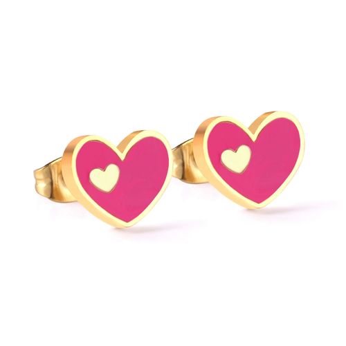 Luxusteel-Boucles D'oreilles À Clous En Coquillage De C¿Ur Pour Dames, Enfant, Fille, Acier Inoxydable, Rouge, Bleu, Rouge Rose, Blanc, Noir, Boucle D'oreille Pour Document, Bijoux