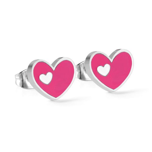 Luxusteel-Boucles D'oreilles À Clous En Coquillage De C¿Ur Pour Dames, Enfant, Fille, Acier Inoxydable, Rouge, Bleu, Rouge Rose, Blanc, Noir, Boucle D'oreille Pour Document, Bijoux