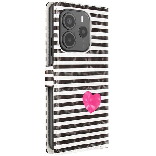Étui Pour Xiaomi Redmi Note 14 5g Portefeuille Support Vidéo Noir