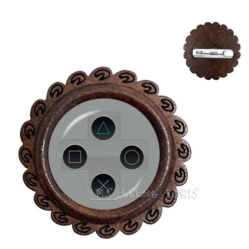 Broche De Contrôleur De Jeu Vidéo Vintage Pour Hommes, Broches De Jeu Rétro En Bois, Cadeau