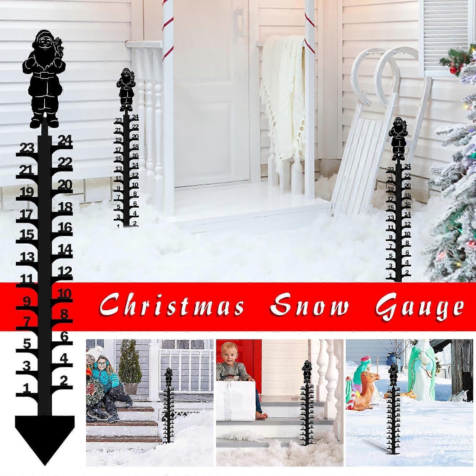 Jauge de neige cauchemardesque avant Noël - jauge de flocon de neige de vacances de Noël, jauge de neige en métal, cadeau de décoration extérieure de pluviomètre de Noël (Sant