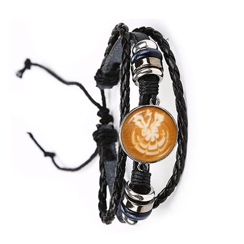 Bracelet Avec Impression De Café, Latte, Chocolat, Amour, C¿Ur, Art, Sculpture De Fleurs, Trèfle, Chat, Cabochon En Verre, Bijoux Pour Femmes Et Hommes