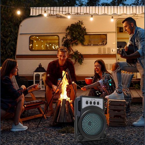 Haut-parleur Bluetooth portable, haut-parleur extérieur sans fil avec caisson de basses, Bluetooth 5.0, TFCard, câble AUX, clé USB, pour la maison, à l¿extérieur, camping