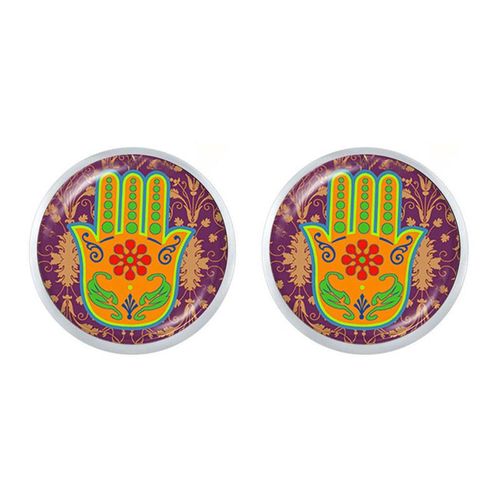 Hamsa Boucles D'oreilles À La Main Mauvais ¿Il Verre Cabochon Boucle D'oreille Charmes Fatima Bijoux À La Mode Charmes Cadeau Pour Les Amis