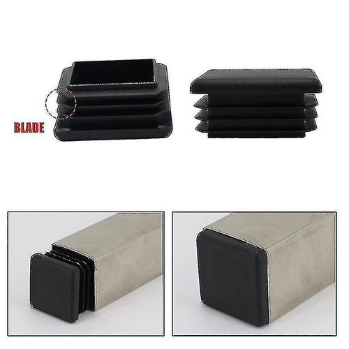 Bouchon En Plastique Carré Tube De Poteau D¿Extrémité De Chaise Glisser 10pcs Bouchons Carrés En Plastique Noir-Av