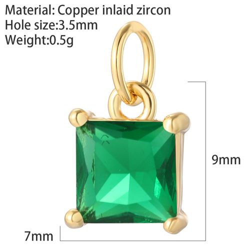 Breloques Géométriques Carrées En Cristal Pour Bijoux, Pendentif Boho Dijes, Fournitures Exécutives, Document Doré, Bohème, Mignon, Vert, Rouge, Bleu