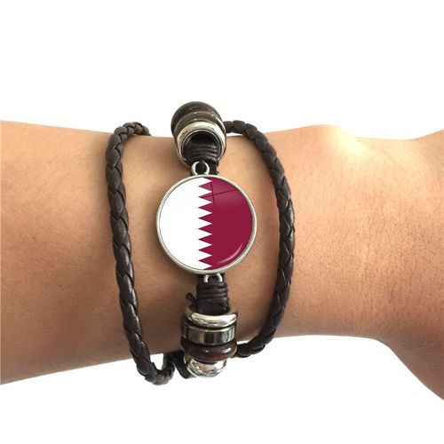 Bracelet En Cuir Avec Cabochon En Verre Réglable De 20mm, Bracelet Avec Drapeau National Du Bangladesh, Des Maldives Et Du Népal, Cadeau De Bijoux