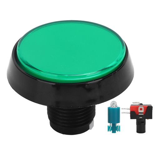 Grand bouton plat rond de 60 mm avec lumière LED 3Foot Switch compatible avec la console de jeu de machine à grueGreen-YM