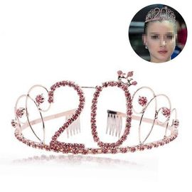 Couronne D¿Anniversaire Tiare Avec Peigne À Cheveux Cristal Strass Argent Cadeau D¿Anniversaire Pour Femmes Princesse Party Fournitures Et Décorations Avec Cristal