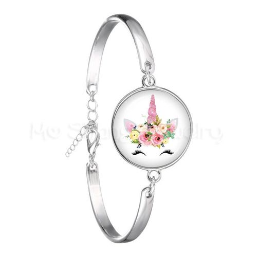 Bracelet Licorne, Cheval, Abeille, Flamands Roses, Sirène, Cabochon En Verre, 18mm, Pour Femmes, Hommes Et Filles, Bijoux De Fête, Cadeau D'anniversaire Pour Enfants