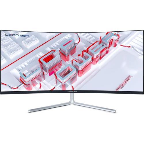 Ecran Pc Gamer Ultra Wide 34 Pouces 1500R Incurvé 100Hz Gaming Computer Moniteur,21:9 Uwqhd(3440X1440),Adaptive Sync,2Xdp,2Xhdmi,Vesa,Blanc-Lc-M34-Uwqhd-100-C-V3