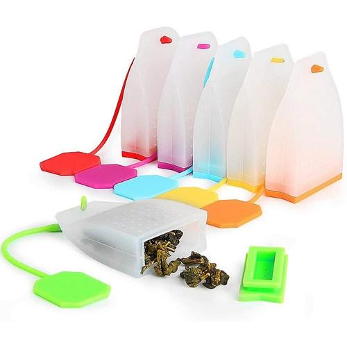 Stérilisateur réutilisable Silicone Thé Filtres Sachets Multicolore Infuseur de Thé 100% Alimentaire