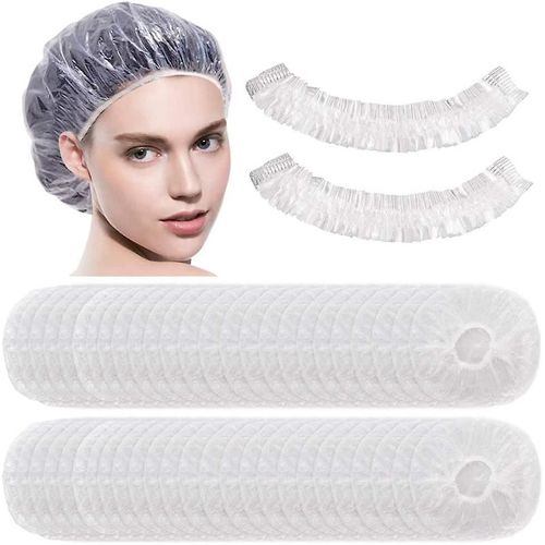 Bonnets De Douche Jetables, 200 Pack Acsergery Gift Plastic Waterproof Shower Caps 