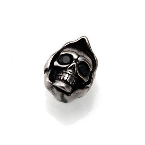 Perles De Crâne En Acier Antique Pour Bricolage, Perles D'espacement De Charme, Qualité Micro Pavée, Cristal De Zircone Cubique Contre-Indiqué, Accessoires De Direction, Trou De 2mm