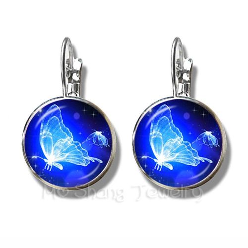 Boucles D'oreilles Colibri Vert, Accessoires Faits À La Main, Image D'art D'oiseaux, Cabochon En Verre, Bioshock Breton Mf Ite, Bijoux D'oiseaux, 16mm